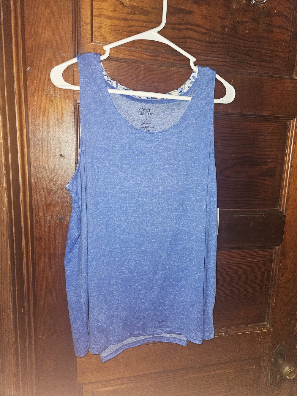 croft & barrow Heathered Blue Scoop Neck Tank